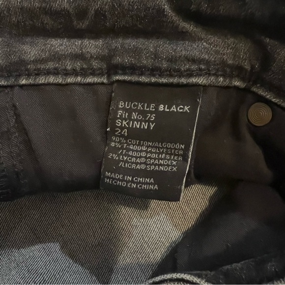 Buckle Black Distressed Jeans Women’s Size 24 Ankle Skinny Fit No.75 - Picture 5 of 6